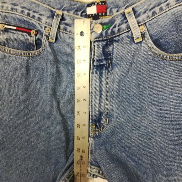 Vintage Tommy Hilfiger Womens Jeans Straight Leg Denim Flag Spellout‎ Logo 30 - Picture 4 of 12